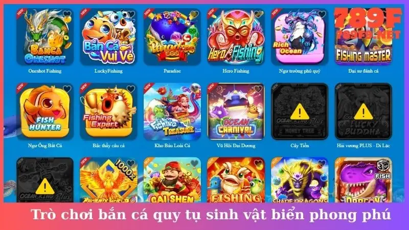Trò chơi bắn cá quy tụ sinh vật biển phong phú